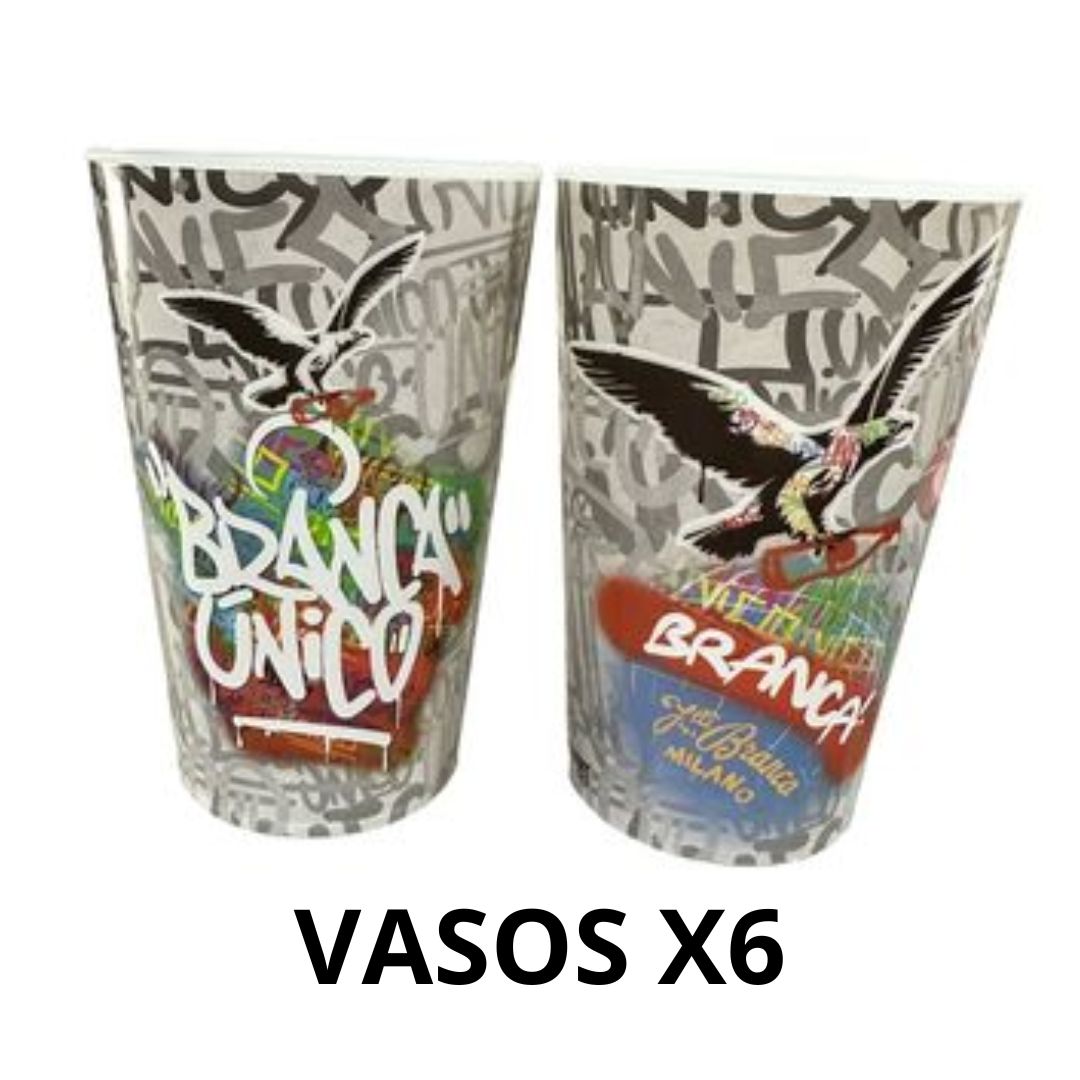 Vaso Plasticos Fernet Branca x6u 